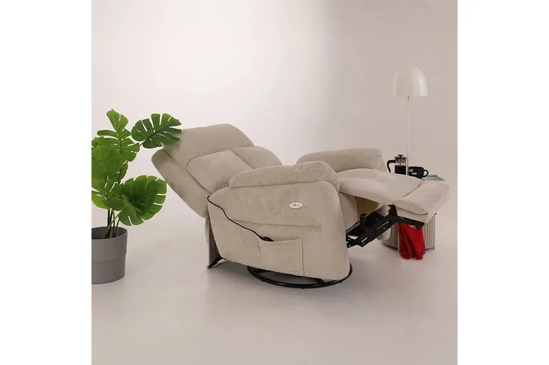 Navren Reclinerfåtölj Elektrisk - Krämvit - Möbler - Vardagsrum - Fåtöljer - Biofåtöljer & reclinerfåtöljer