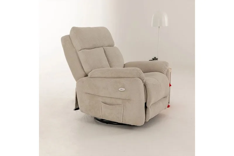 Navren Reclinerfåtölj Elektrisk - Krämvit - Möbler - Vardagsrum - Fåtöljer - Biofåtöljer & reclinerfåtöljer