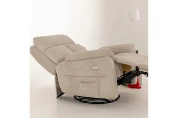 Navren Reclinerfåtölj Elektrisk - Krämvit - Möbler - Vardagsrum - Fåtöljer - Biofåtöljer & reclinerfåtöljer