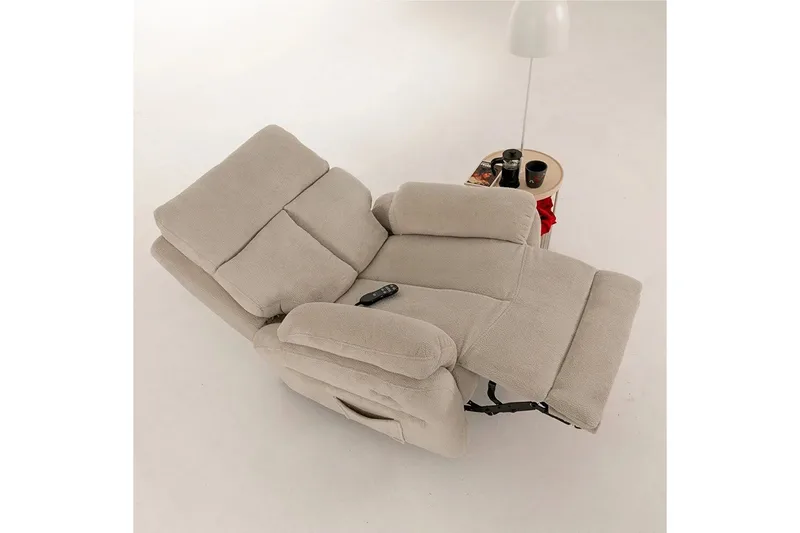 Navren Reclinerfåtölj Elektrisk - Krämvit - Möbler - Vardagsrum - Fåtöljer - Biofåtöljer & reclinerfåtöljer