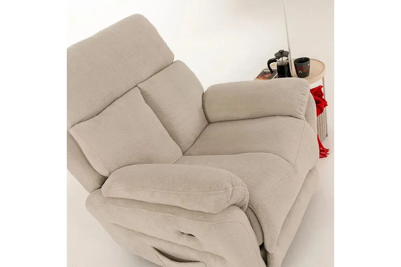 Navren Reclinerfåtölj Elektrisk - Krämvit - Möbler - Vardagsrum - Fåtöljer - Biofåtöljer & reclinerfåtöljer