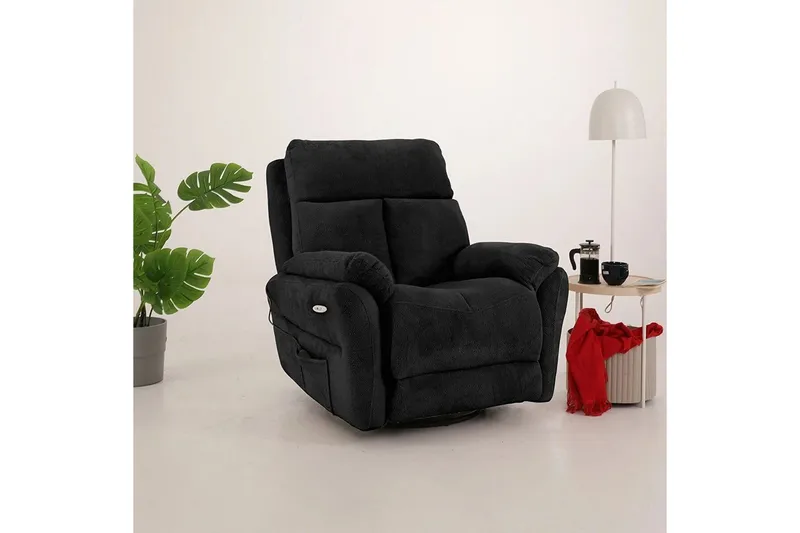 Navren Reclinerfåtölj Elektrisk - Svart - Möbler - Vardagsrum - Fåtöljer - Biofåtöljer & reclinerfåtöljer