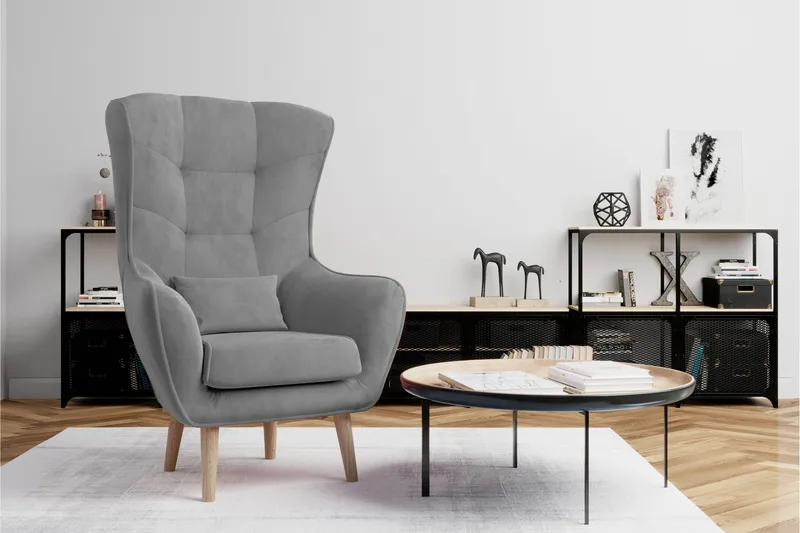 Arti Öronlappsfåtölj - Grå - Möbler - Vardagsrum - Fåtöljer - Öronlappsfåtölj