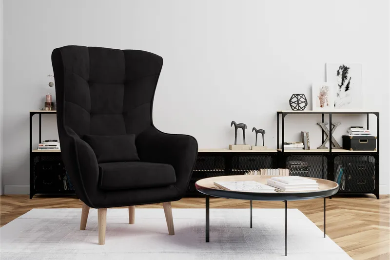 Arti Öronlappsfåtölj - Svart - Möbler - Vardagsrum - Fåtöljer - Öronlappsfåtölj