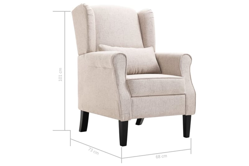 Fåtölj beige tyg - Beige - Möbler - Vardagsrum - Fåtöljer - Öronlappsfåtölj