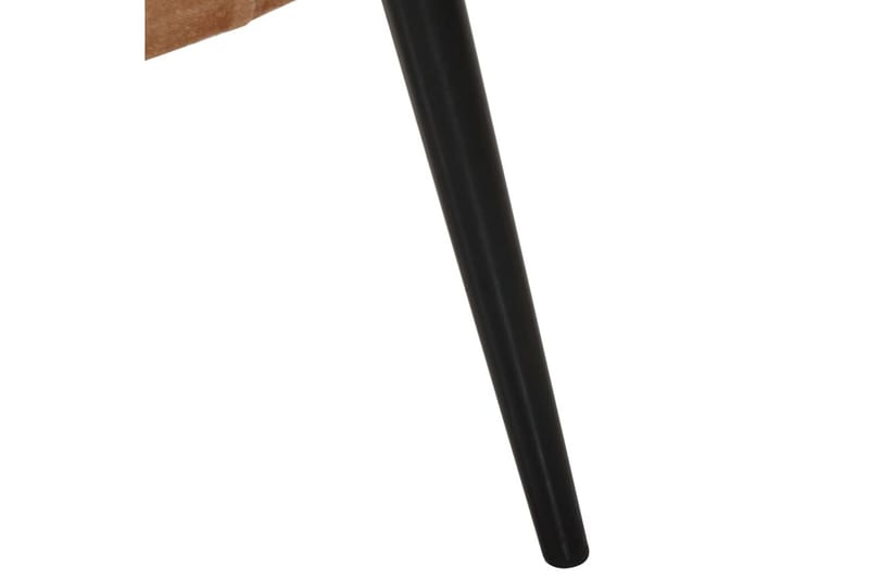 Öronlappsfåtölj med fotpall brun kanvas - Brun - Öronlappsfåtölj