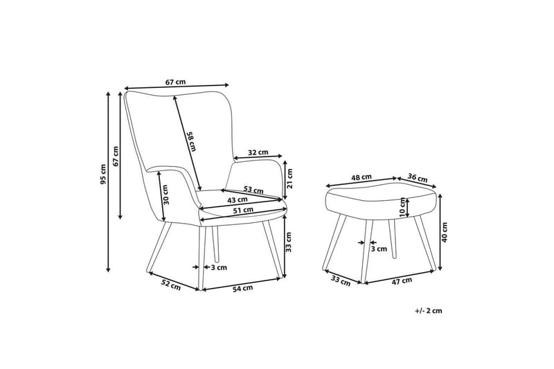 Öronlappsfåtölj Vejle - Beige, svart - Möbler - Vardagsrum - Fåtöljer - Öronlappsfåtölj