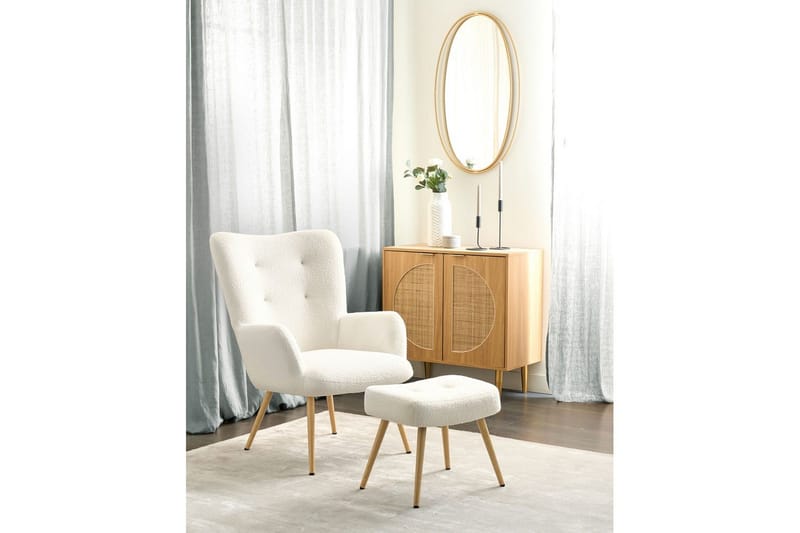 Öronlappsfåtölj Vejle - Beige, svart - Möbler - Vardagsrum - Fåtöljer - Öronlappsfåtölj