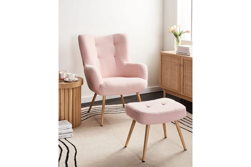 Öronlappsfåtölj Vejle - Beige, vit - Möbler - Vardagsrum - Fåtöljer - Öronlappsfåtölj