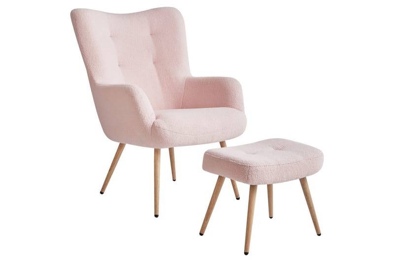 Öronlappsfåtölj Vejle - Beige, vit - Möbler - Vardagsrum - Fåtöljer - Öronlappsfåtölj