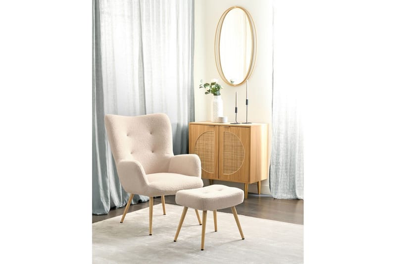 Öronlappsfåtölj Vejle - Rosa, mörkt trä - Möbler - Vardagsrum - Fåtöljer - Öronlappsfåtölj