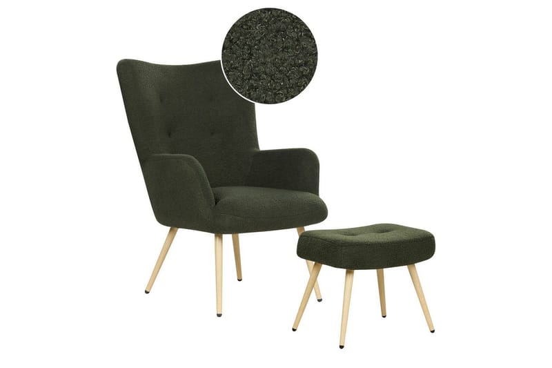 Öronlappsfåtölj Vejle, Vit, Svart