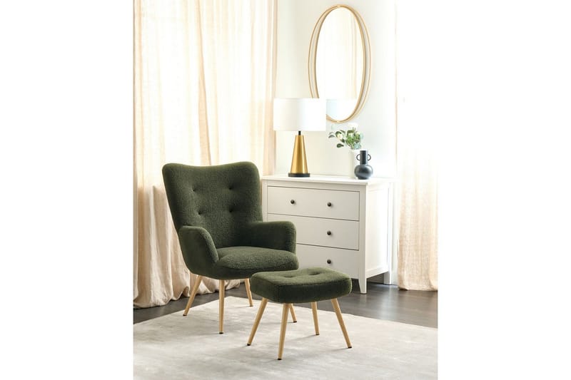 Öronlappsfåtölj Vejle - Vit, Svart - Möbler - Vardagsrum - Fåtöljer - Öronlappsfåtölj