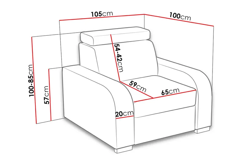 Oslo Fåtölj - Grå - Möbler - Vardagsrum - Fåtöljer