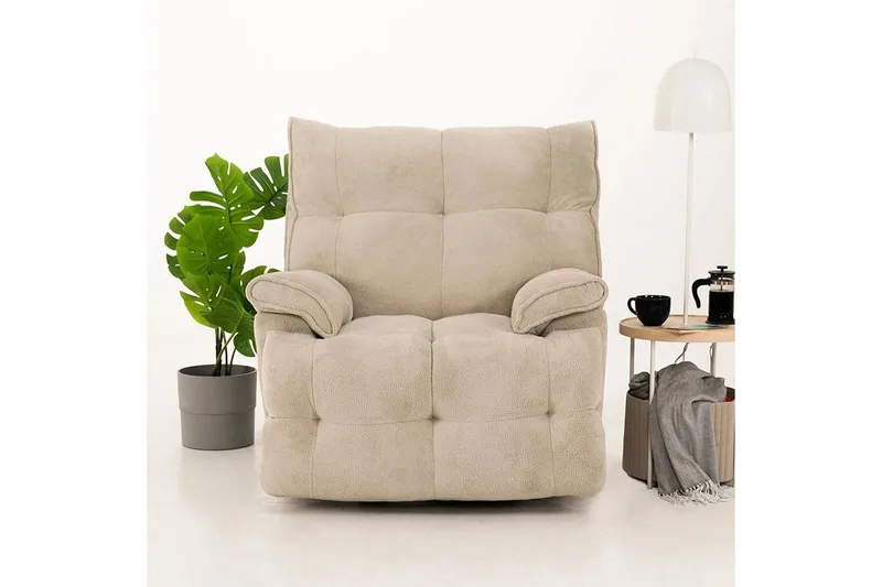 Osmara Reclinerfåtölj Elektrisk - Krämvit - Möbler - Vardagsrum - Fåtöljer - Liggfåtöljer