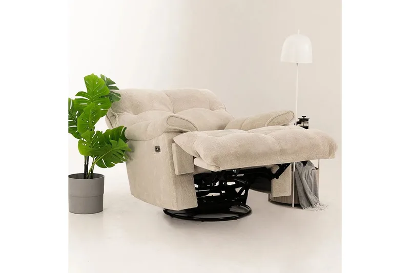 Osmara Reclinerfåtölj Elektrisk - Krämvit - Möbler - Vardagsrum - Fåtöljer - Liggfåtöljer