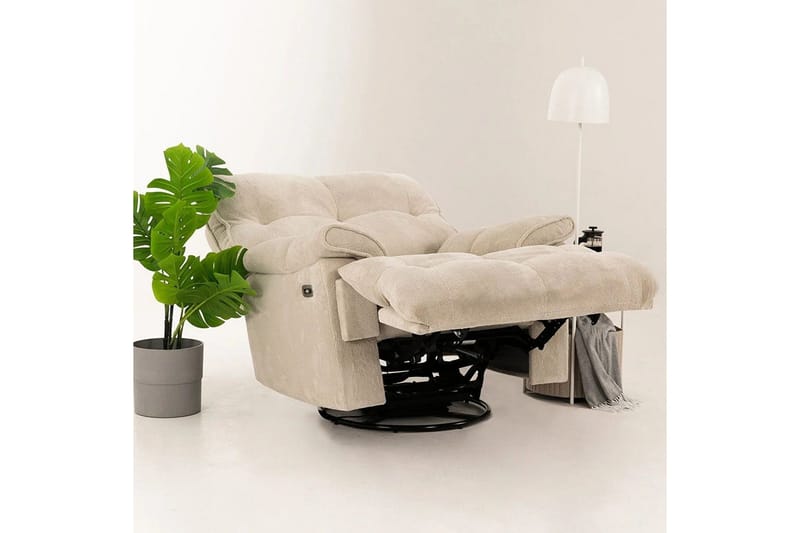 Osmara Reclinerfåtölj Elektrisk - Krämvit - Möbler - Vardagsrum - Fåtöljer - Biofåtöljer & reclinerfåtöljer