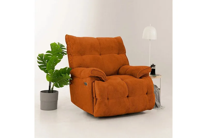 Osmara Reclinerfåtölj Elektrisk - Röd - Möbler - Vardagsrum - Fåtöljer - Biofåtöljer & reclinerfåtöljer