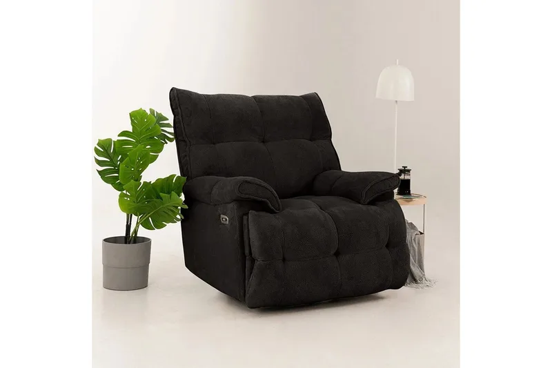 Osmara Reclinerfåtölj Elektrisk - Svart - Möbler - Vardagsrum - Fåtöljer - Biofåtöljer & reclinerfåtöljer