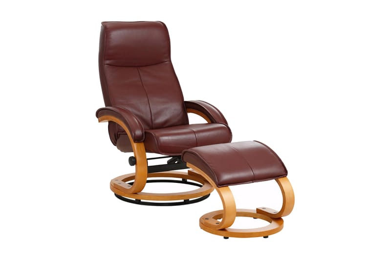 PAPRIKA Recliner|Ottoman red genuine Läder |Bokfan - Biofåtöljer & reclinerfåtöljer