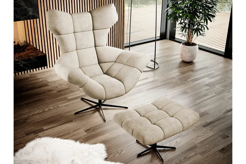 Rathkeale Fåtölj Beige/Black - Möbler - Vardagsrum - Fåtöljer