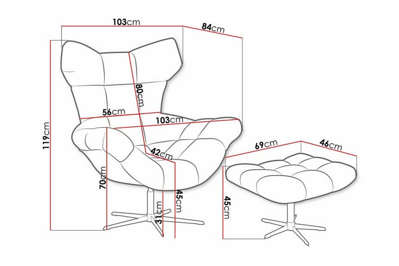 Rathkeale Fåtölj Light grey/Dark grey - Möbler - Vardagsrum - Fåtöljer