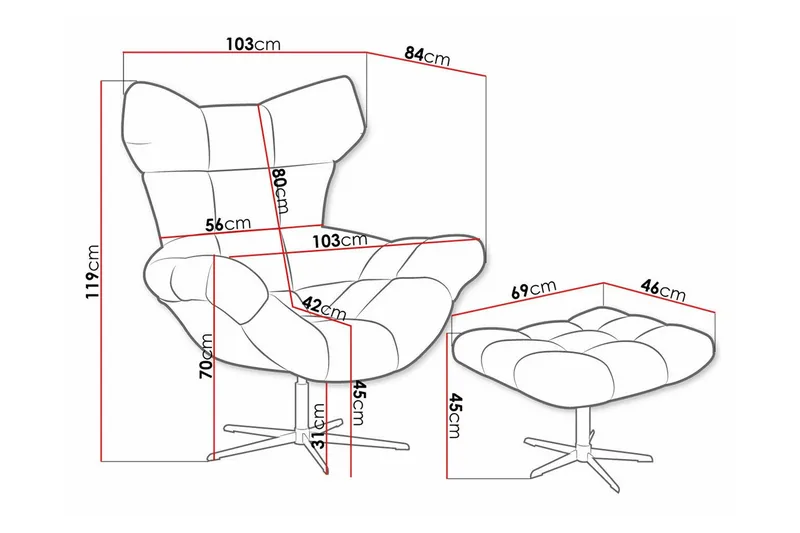 Rathkeale Fåtölj Red - Möbler - Vardagsrum - Fåtöljer