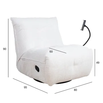 Recliner vilstol Selor med manuell mekanism - creme - Möbler - Vardagsrum - Fåtöljer - Biofåtöljer & reclinerfåtöljer
