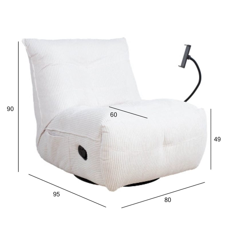 Recliner vilstol Selor med manuell mekanism - creme - Möbler - Vardagsrum - Fåtöljer - Biofåtöljer & reclinerfåtöljer