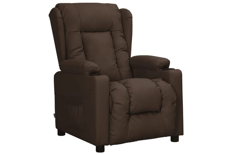 Reclinerfåtölj brun konstläder - Brun - Möbler - Vardagsrum - Fåtöljer - Biofåtöljer & reclinerfåtöljer