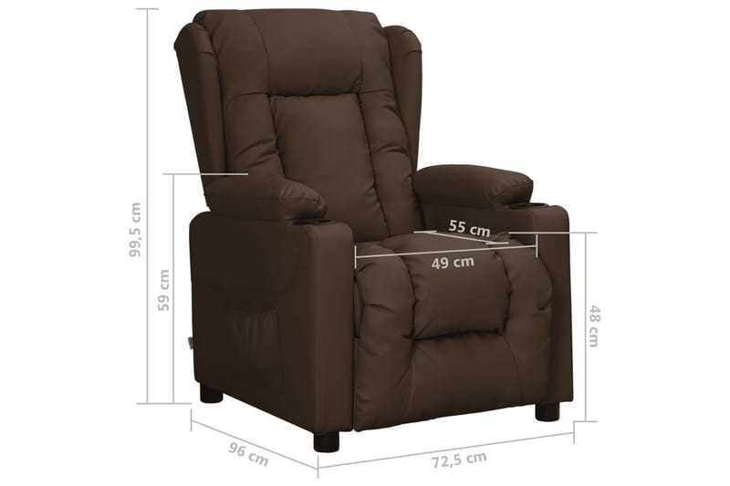 Reclinerfåtölj brun konstläder - Brun - Möbler - Vardagsrum - Fåtöljer - Biofåtöljer & reclinerfåtöljer