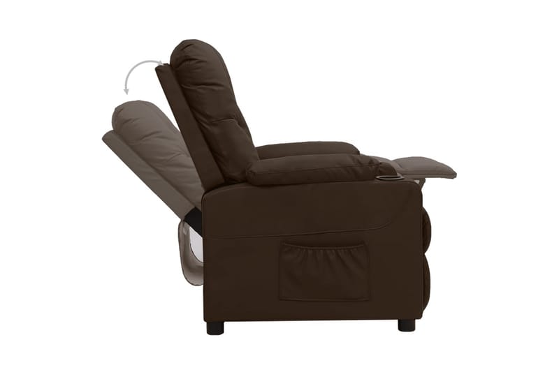 Reclinerfåtölj brun konstläder - Brun - Möbler - Vardagsrum - Fåtöljer - Biofåtöljer & reclinerfåtöljer