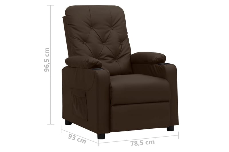 Reclinerfåtölj brun konstläder - Brun - Möbler - Vardagsrum - Fåtöljer - Biofåtöljer & reclinerfåtöljer