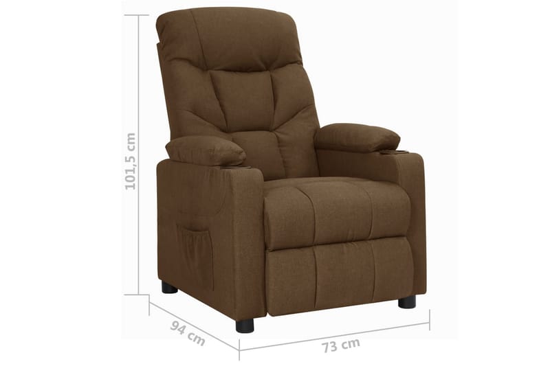 Reclinerfåtölj brun tyg - Brun - Möbler - Vardagsrum - Fåtöljer - Biofåtöljer & reclinerfåtöljer
