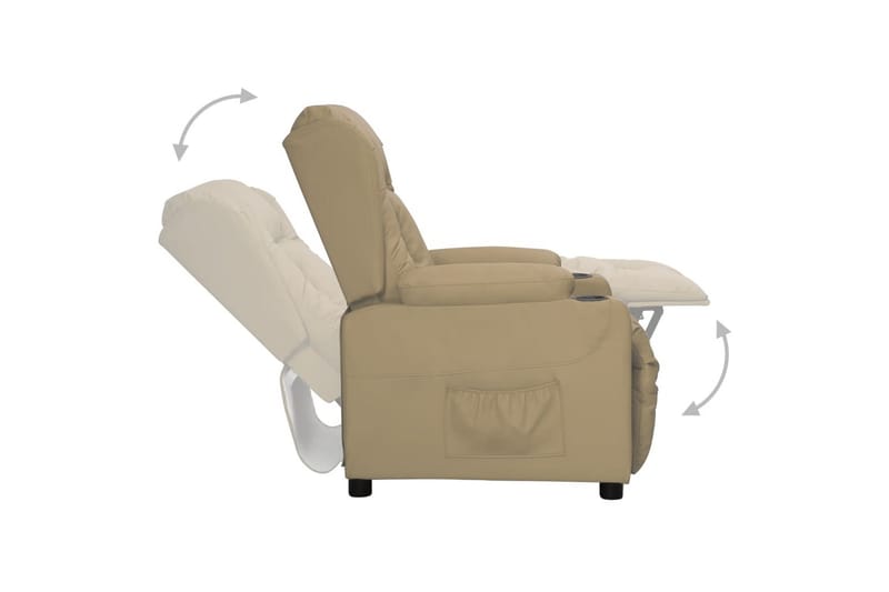 Reclinerfåtölj cappuccino konstläder - Brun - Möbler - Vardagsrum - Fåtöljer - Biofåtöljer & reclinerfåtöljer