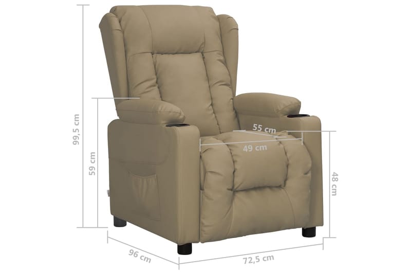 Reclinerfåtölj cappuccino konstläder - Brun - Möbler - Vardagsrum - Fåtöljer - Biofåtöljer & reclinerfåtöljer