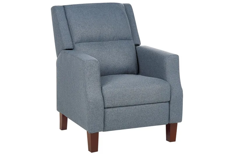 Reclinerfåtölj Egersund Blått/mörkt trä, Blått/mörkt trä