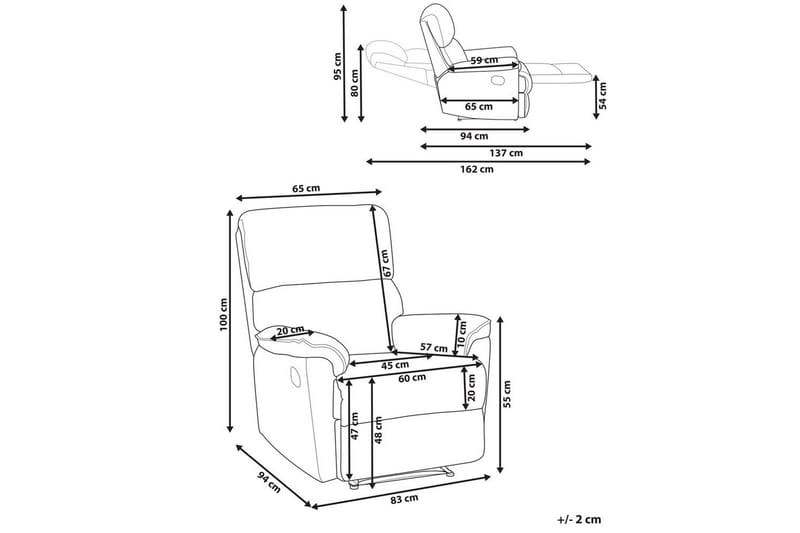 Reclinerfåtölj Everton - Grå - Möbler - Vardagsrum - Fåtöljer - Biofåtöljer & reclinerfåtöljer