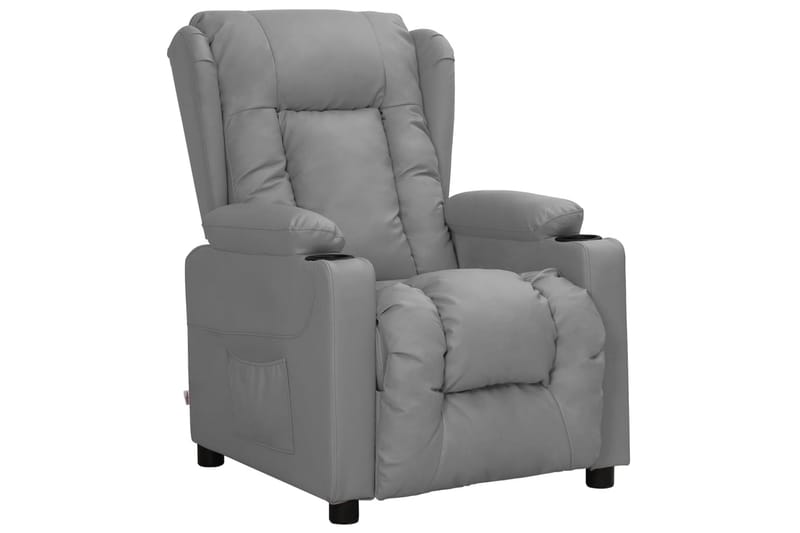 Reclinerfåtölj grå konstläder - Grå - Möbler - Vardagsrum - Fåtöljer - Biofåtöljer & reclinerfåtöljer