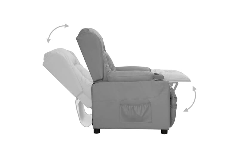 Reclinerfåtölj grå konstläder - Grå - Möbler - Vardagsrum - Fåtöljer - Biofåtöljer & reclinerfåtöljer