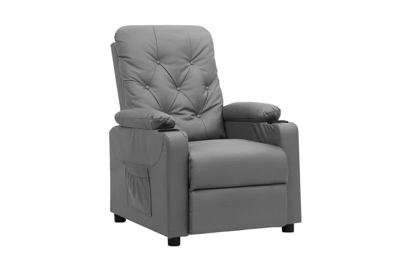 Reclinerfåtölj grå konstläder - Grå - Möbler - Vardagsrum - Fåtöljer - Biofåtöljer & reclinerfåtöljer