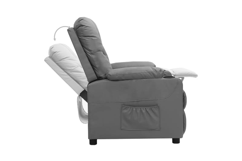 Reclinerfåtölj grå konstläder - Grå - Möbler - Vardagsrum - Fåtöljer - Biofåtöljer & reclinerfåtöljer