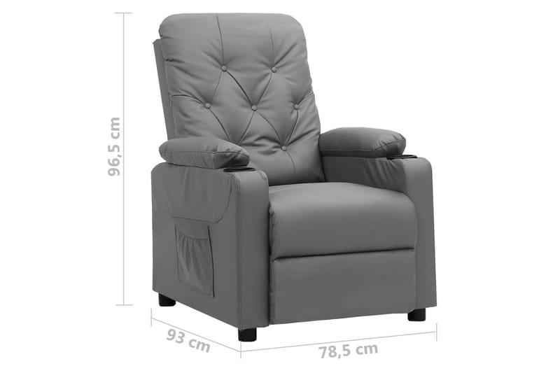 Reclinerfåtölj grå konstläder - Grå - Möbler - Vardagsrum - Fåtöljer - Biofåtöljer & reclinerfåtöljer