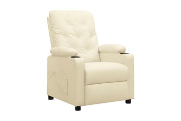 Reclinerfåtölj gräddvit konstläder