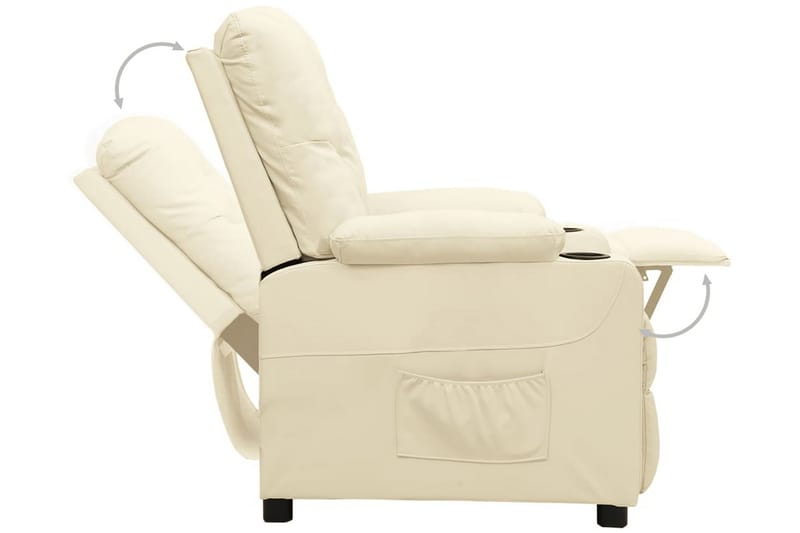 Reclinerfåtölj gräddvit konstläder - Kräm - Möbler - Vardagsrum - Fåtöljer - Biofåtöljer & reclinerfåtöljer