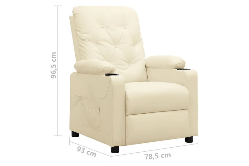 Reclinerfåtölj gräddvit konstläder - Kräm - Möbler - Vardagsrum - Fåtöljer - Biofåtöljer & reclinerfåtöljer