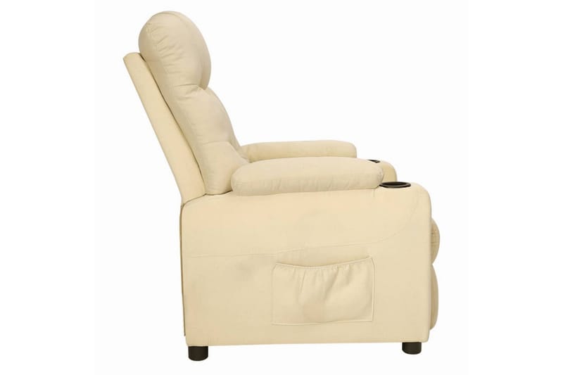 Reclinerfåtölj gräddvit tyg - Kräm - Möbler - Vardagsrum - Fåtöljer - Biofåtöljer & reclinerfåtöljer