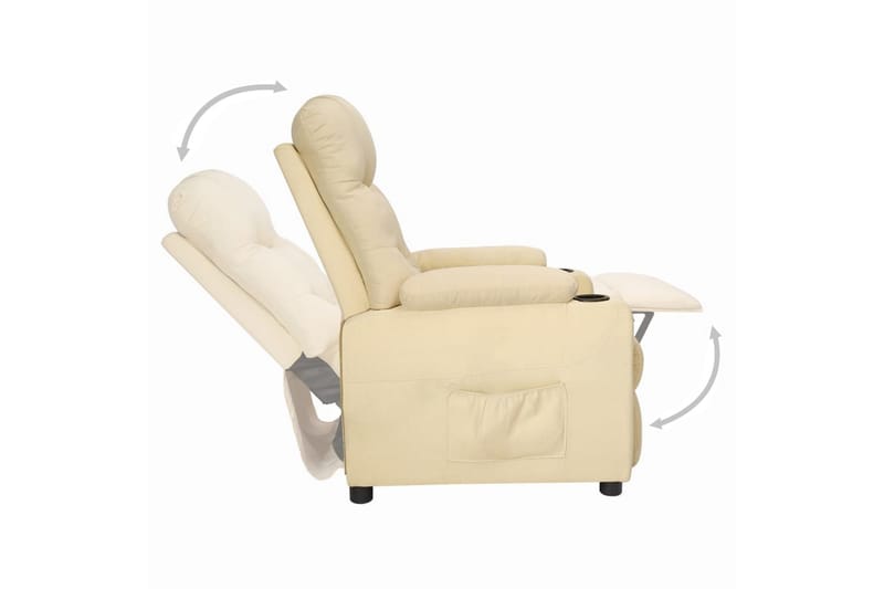 Reclinerfåtölj gräddvit tyg - Kräm - Möbler - Vardagsrum - Fåtöljer - Biofåtöljer & reclinerfåtöljer