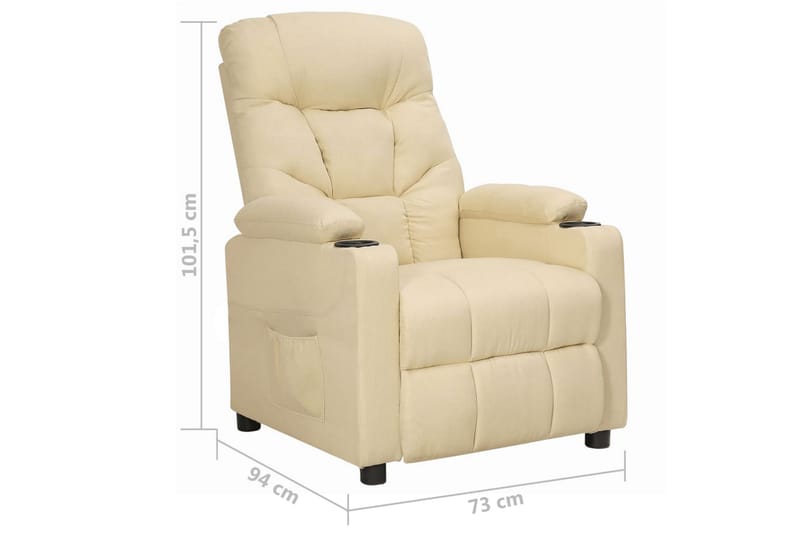Reclinerfåtölj gräddvit tyg - Kräm - Möbler - Vardagsrum - Fåtöljer - Biofåtöljer & reclinerfåtöljer
