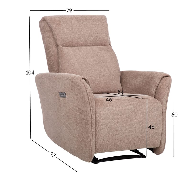 Reclinerfåtölj Lavor med elektrisk mekanism - ljusbrun - Möbler - Vardagsrum - Fåtöljer - Biofåtöljer & reclinerfåtöljer
